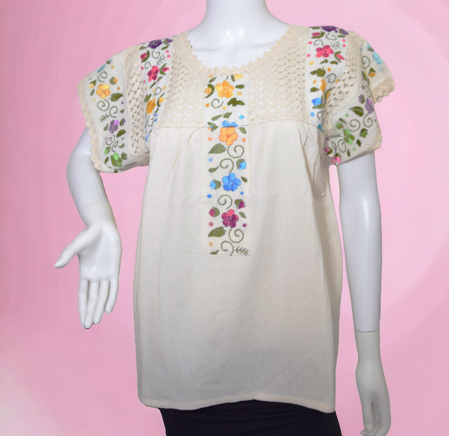 Beige Blouse flowers
