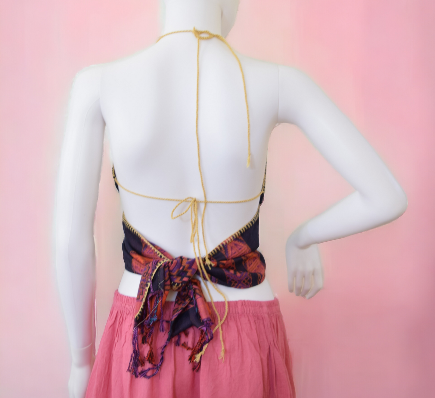 Blue Two Pieces Wrap Blouse