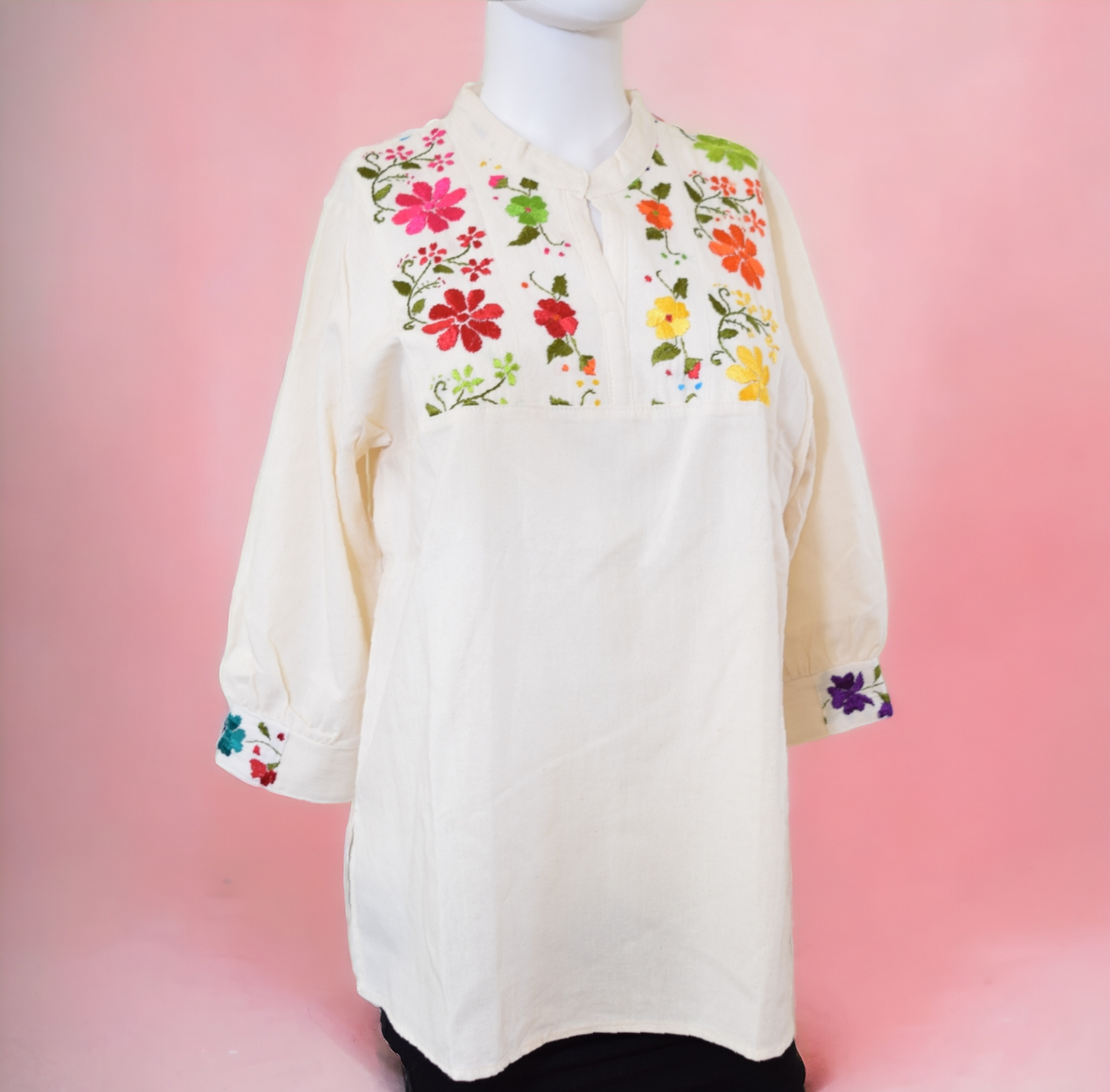 Beige Multi Blouse Fiesta Flor