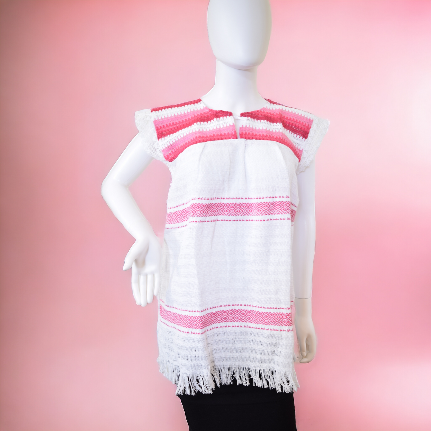 Pink Lace Mariposa Blouse