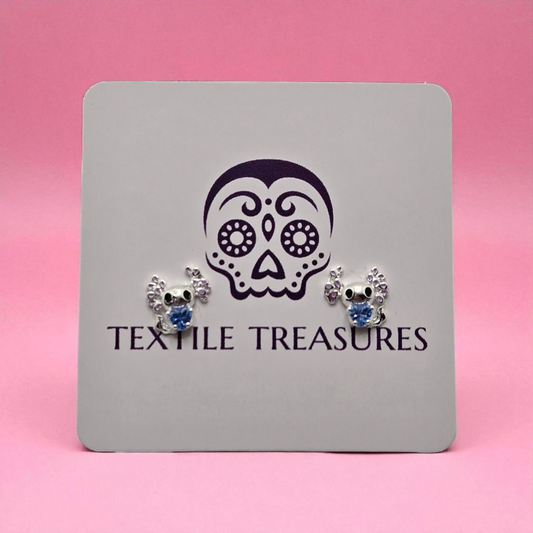 Blue Axolotl Stud Earrings