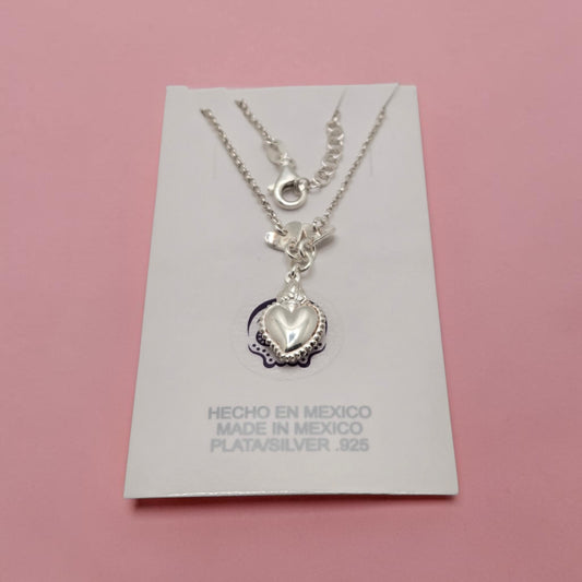 .925 Sterling Silver Heart Chain Bracelet