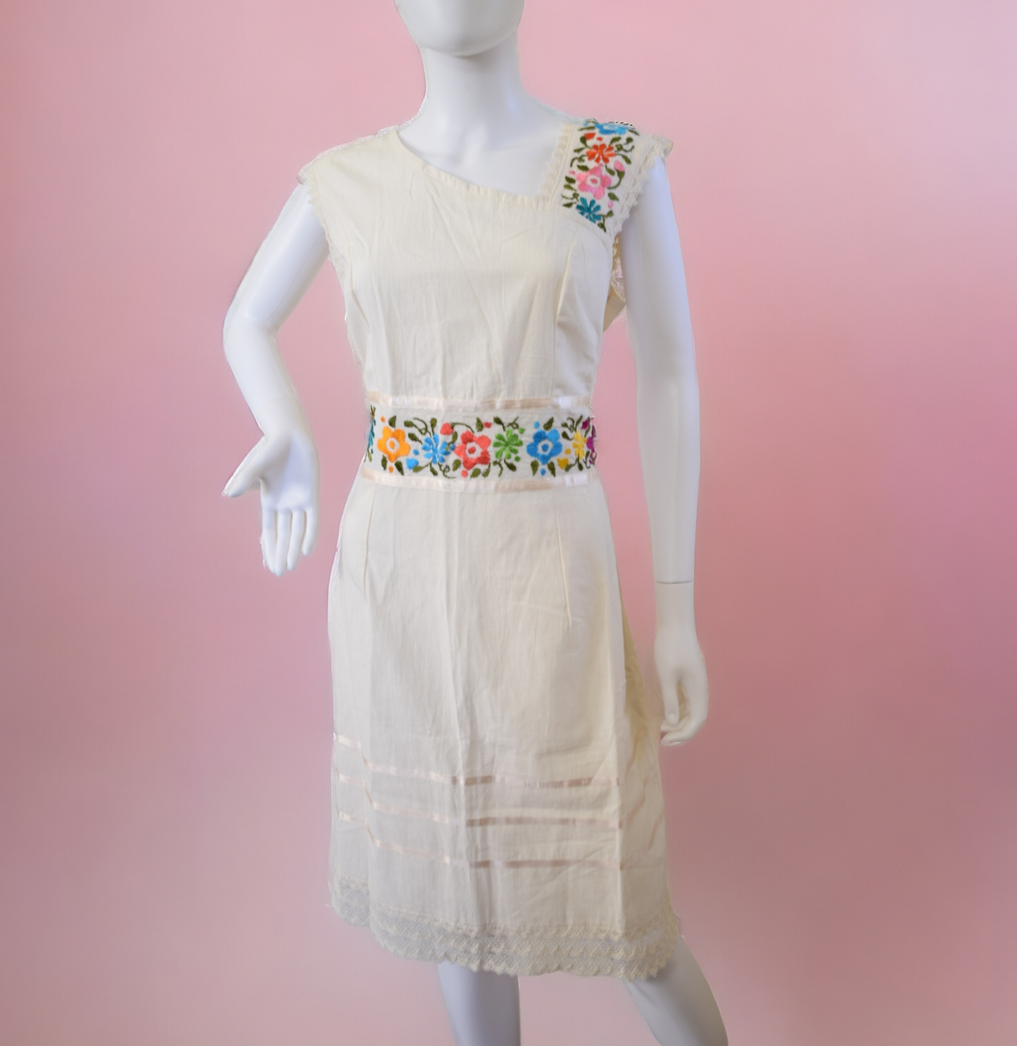 Beige Carmenita Fiesta Dress