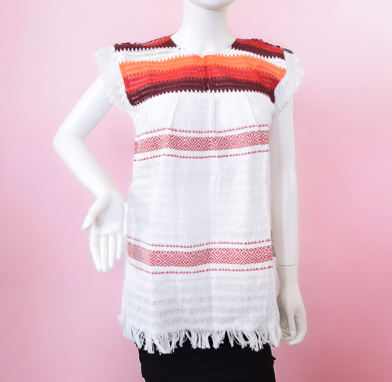 Orange Lace Mariposa Blouse
